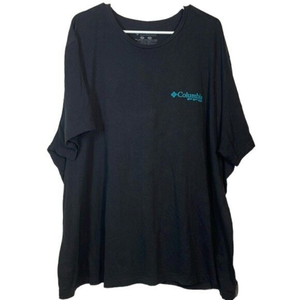 PFG Columbia Performance Fishing Gear Black Logo Front Back Shirt Size 2XL #0940